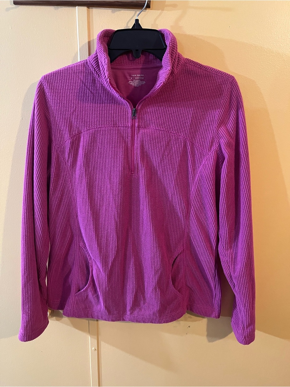 Tek Gear Women's Waffle-Knit Half-Zip Pullover - Magenta
